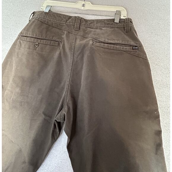 Volcom True To This Chino Pants Sz 34 Brown Casual Straight Leg Flat Front - Picture 5 of 11